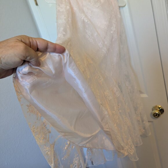 🌸 1980s Blush Pink Lace Skirt Set — Fairycore Elegance / Vintage Formality | M - Picture 6 of 12